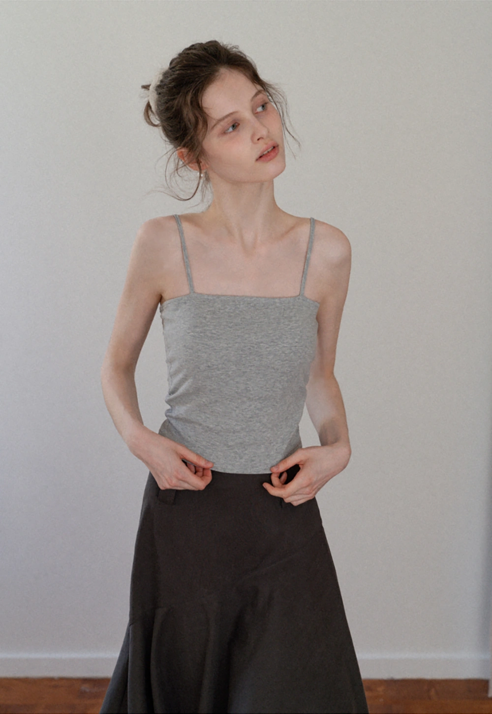 Women's Ruffle Trim Knit Top with Front Tie