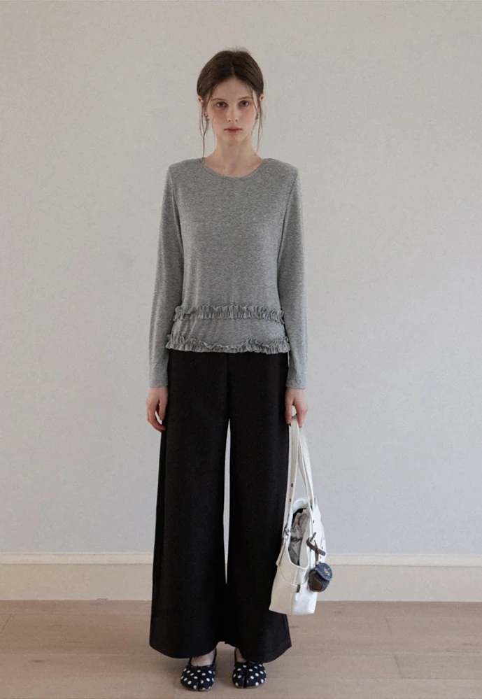 Ruffle-Hem Knit Tee