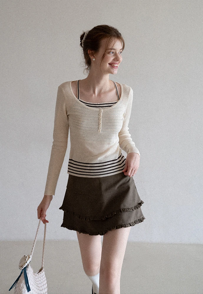 Tiered Ruffle Mini Skirt