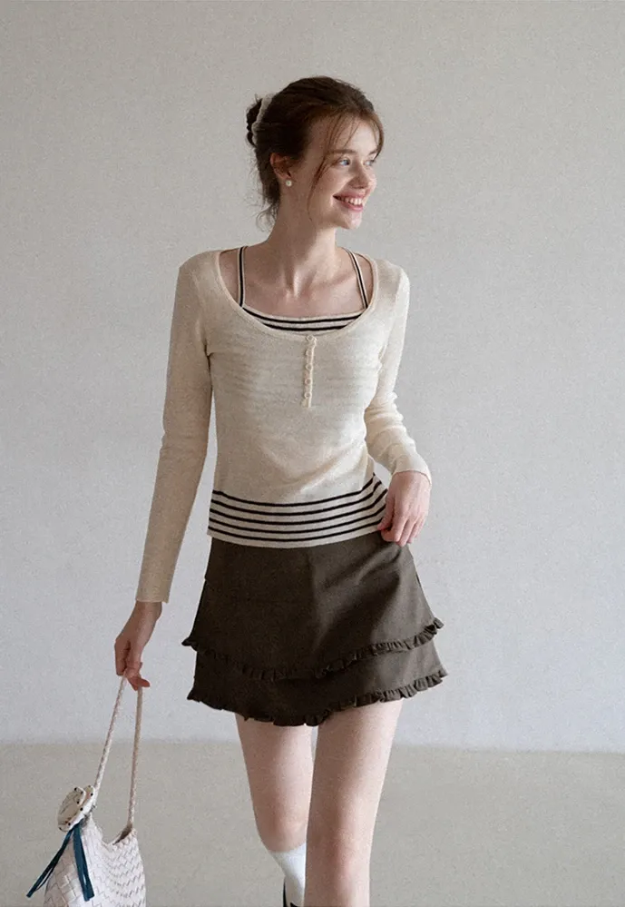 Tiered Ruffle Mini Skirt