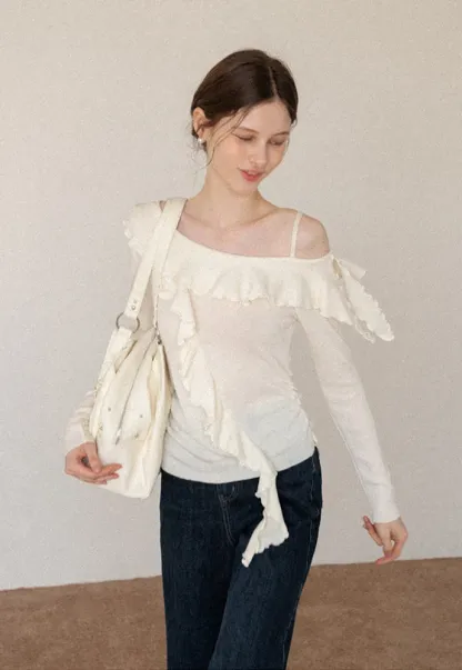 One-Shoulder Ruffle Top