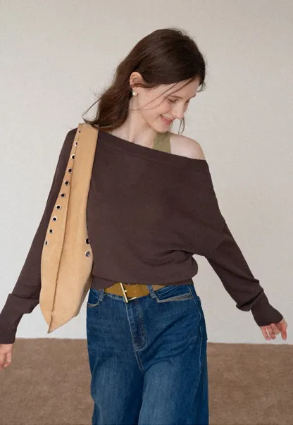 Off-Shoulder Knit Sweater