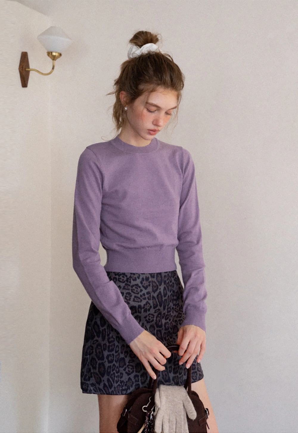 Womens Crew Neck Knit Sweater