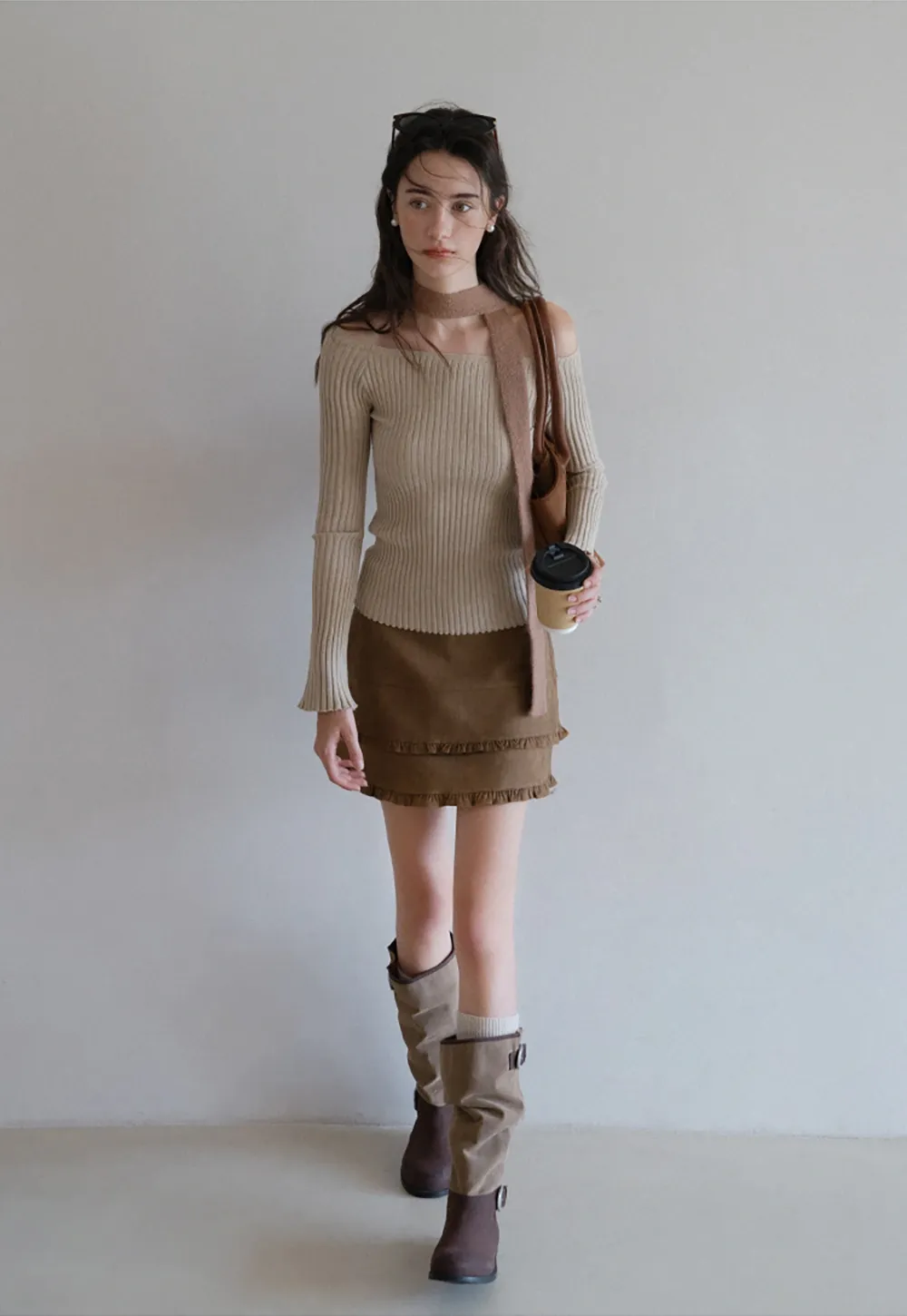 Elegant Off Shoulder Knit Top