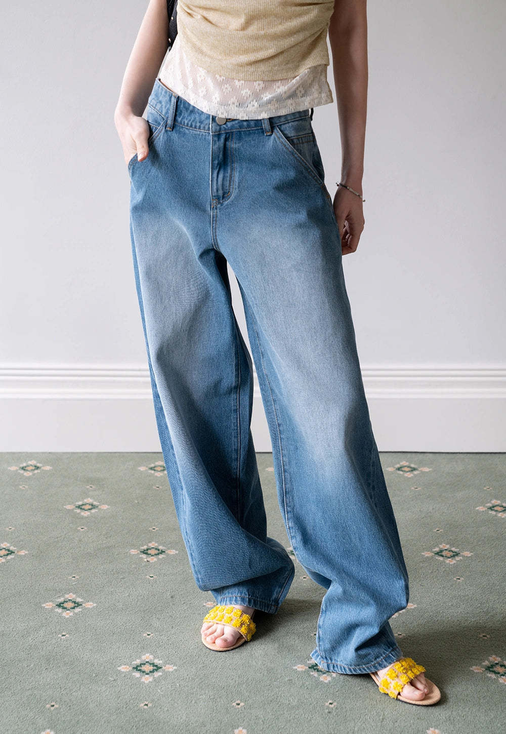 Women's High Waist Vintage Wide Leg Jeans