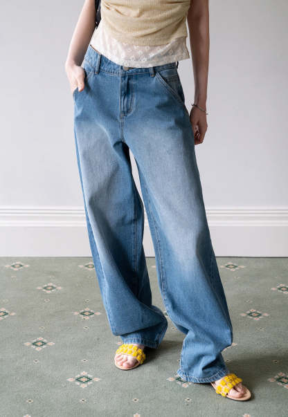 Women's High Waist Vintage Wide Leg Jeans
