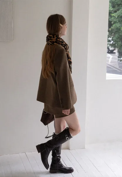 Womens Two-Piece Blazer and Shorts Set