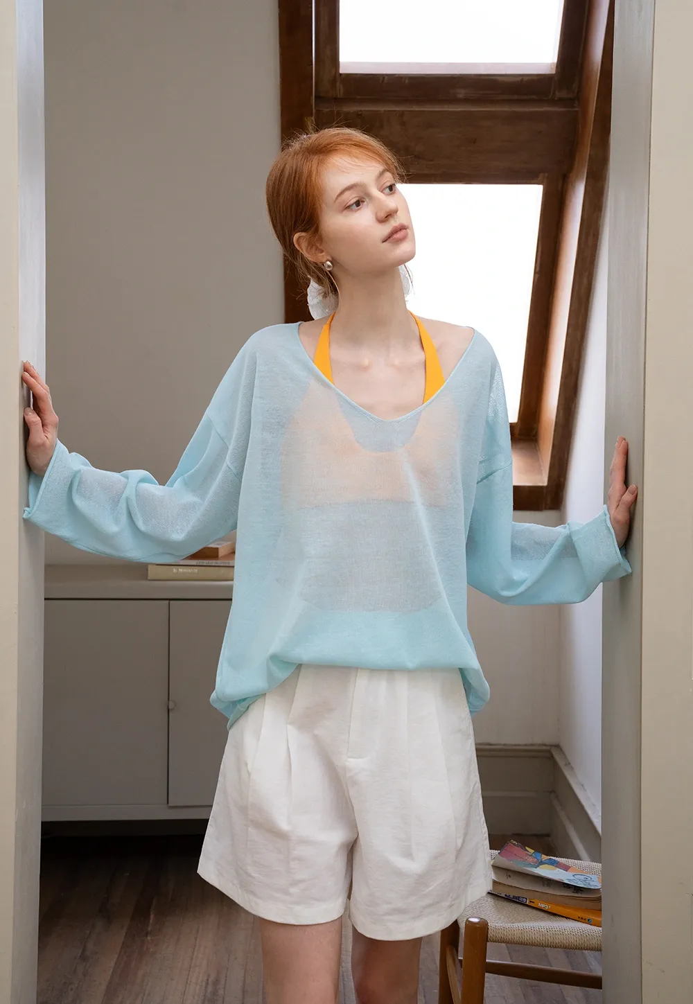 Soft V-Neck Long Sleeve Tee