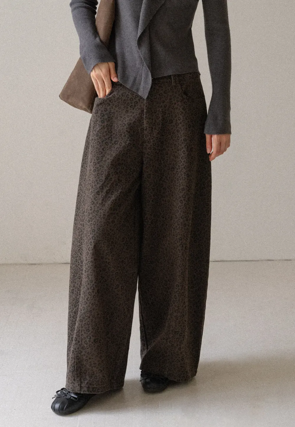 Leopard Print Wide Leg Pants