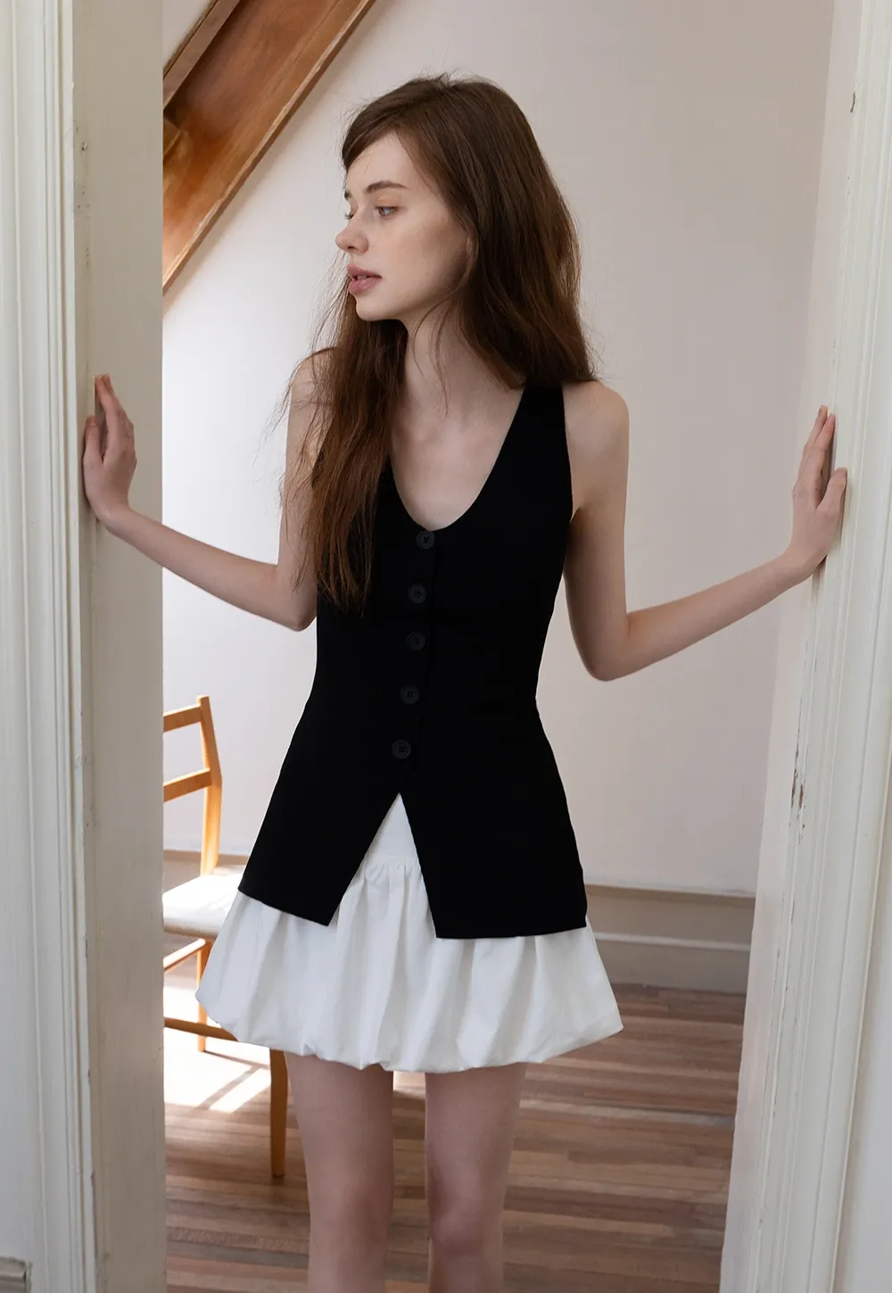 Women’s Button-Front Ribbed Tank Top