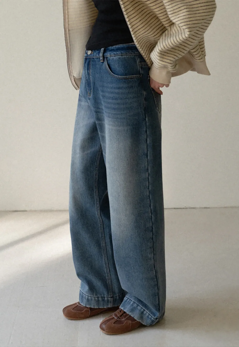 Women Wide-Leg High-Waisted Denim Jeans