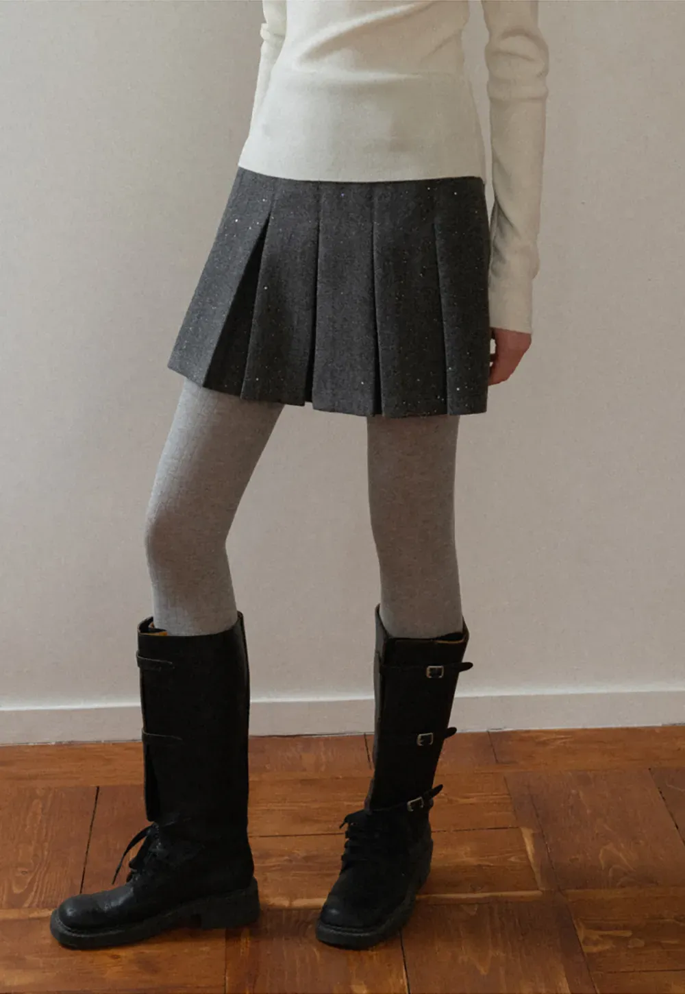 Sparkle Pleated Mini Skirt