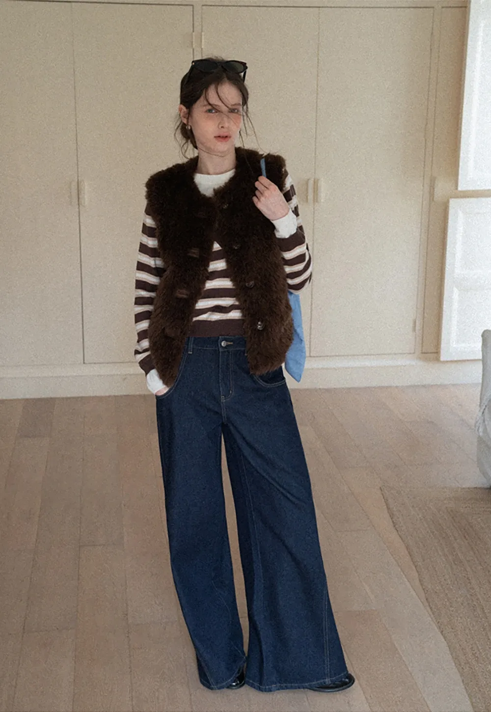 Elegant Faux Fur Vest with Buttons