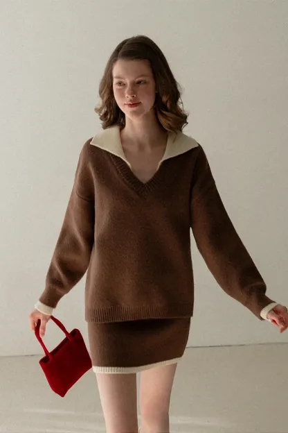 Cozy Knit Sweater and Skirt Set