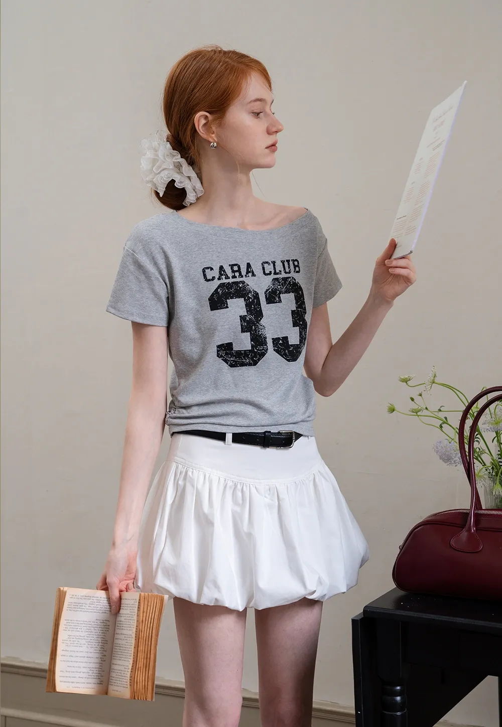 Ruffled Skirt with Belt for Women