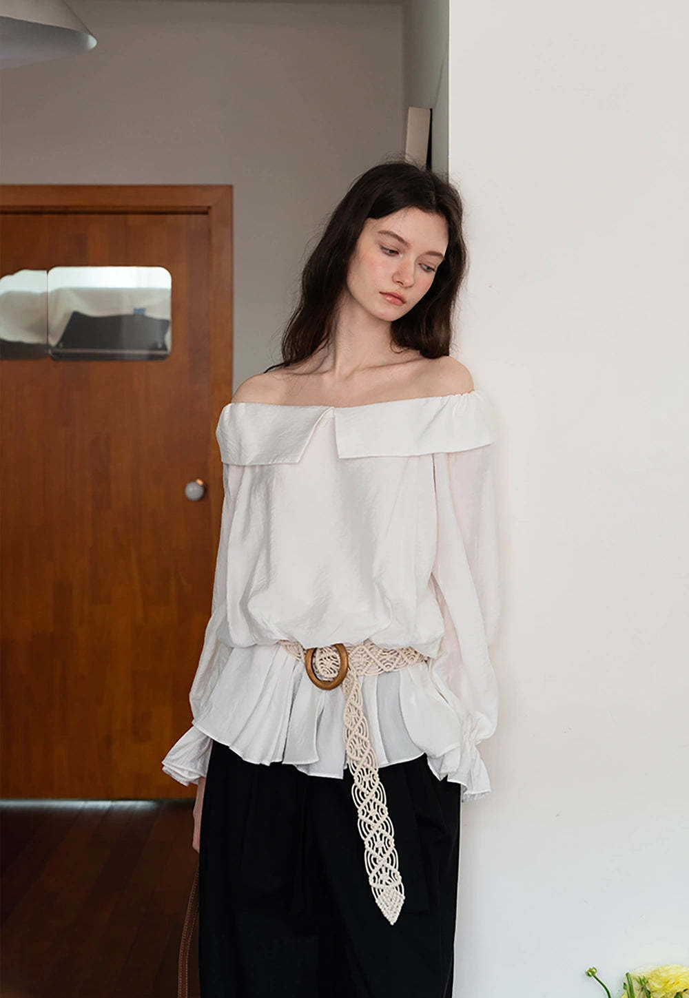 Vintage Hollow-Out Handwoven Wax Rope Wide Waist Belt