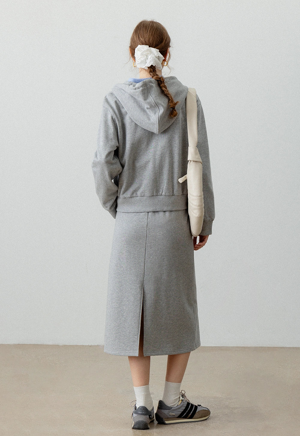 Women's Casual Zip-Up Hoodie and Drawstring Skirt Set – EGGKA
