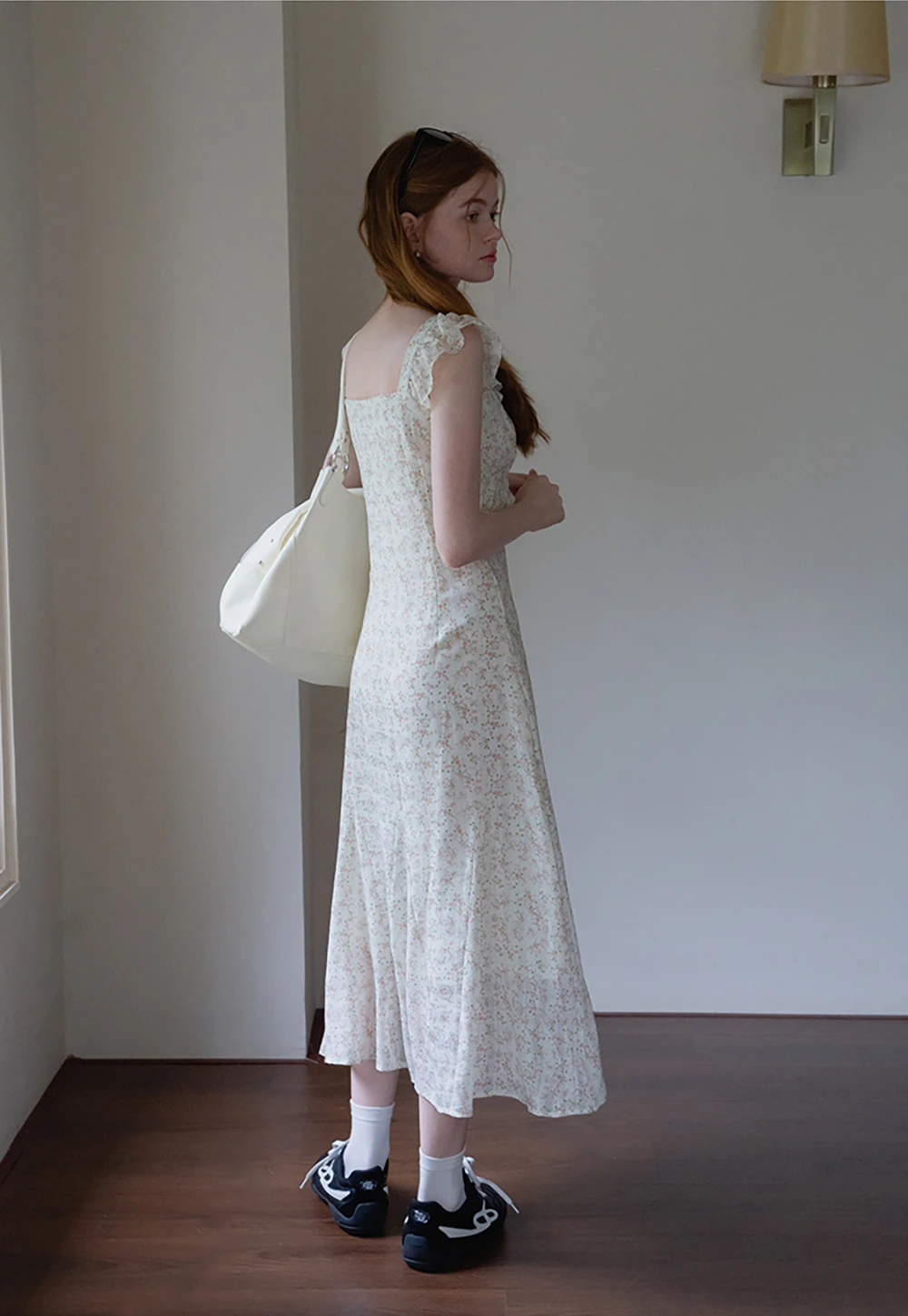 Floral Ruffle Sleeveless Midi Dress