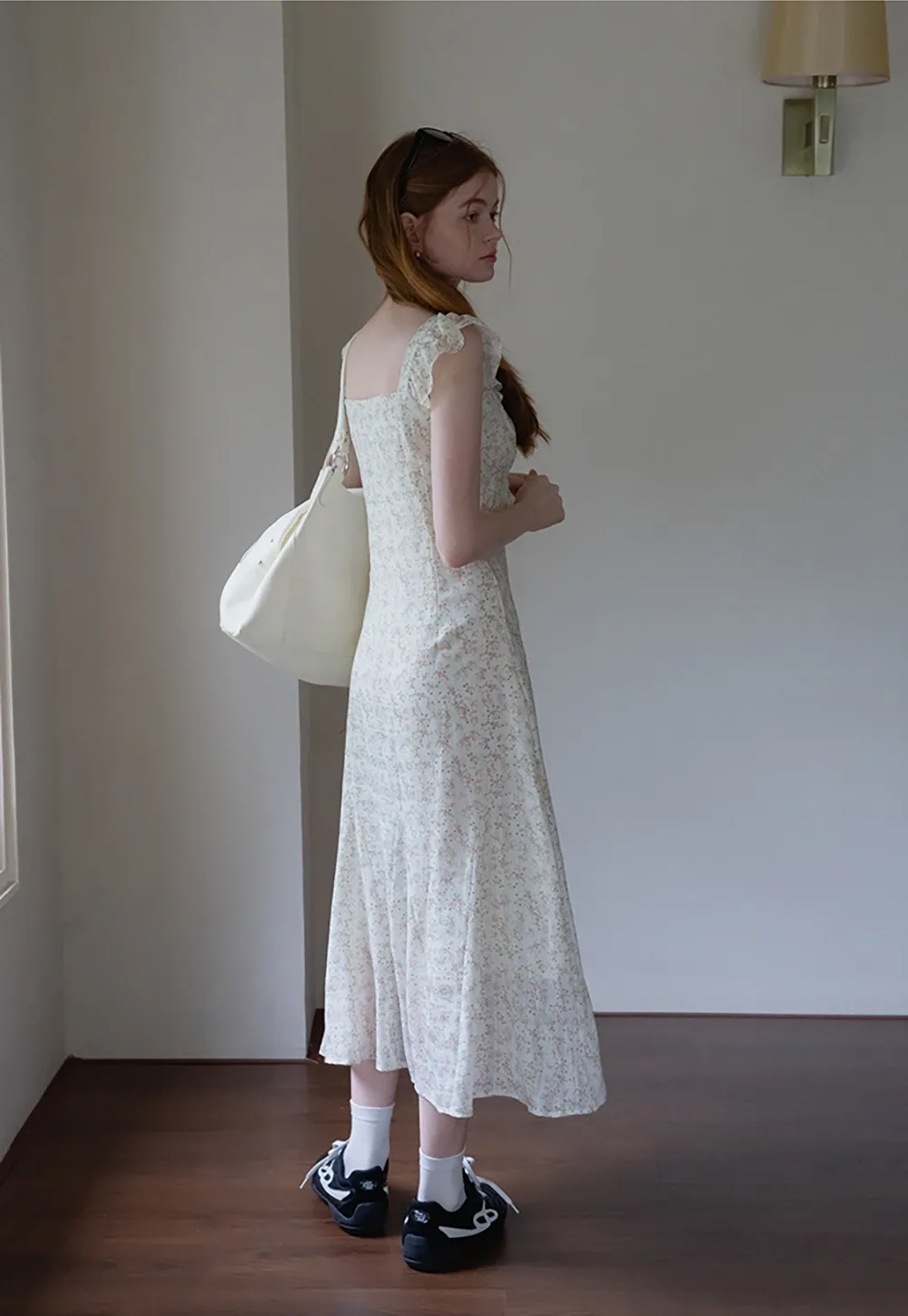 Floral Ruffle Sleeveless Midi Dress