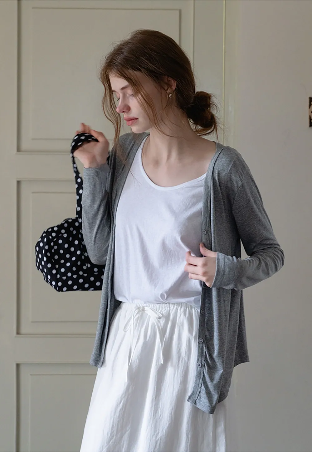 igh Waist Ruffle Hem Cotton Maxi Skirt