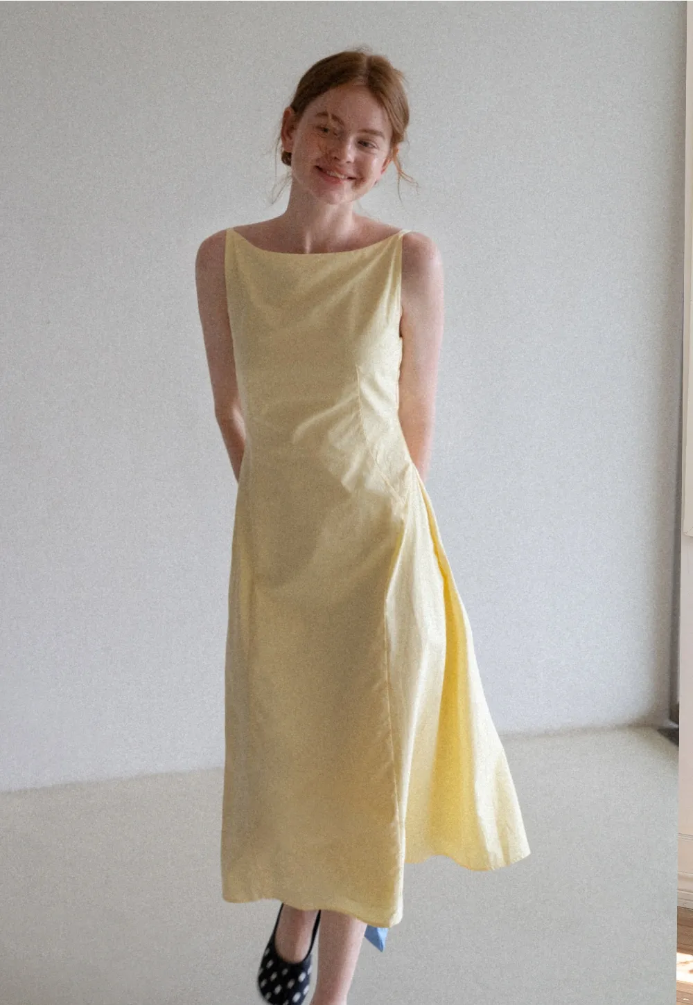 Women’s Boat Neck A-Line Midi Dress