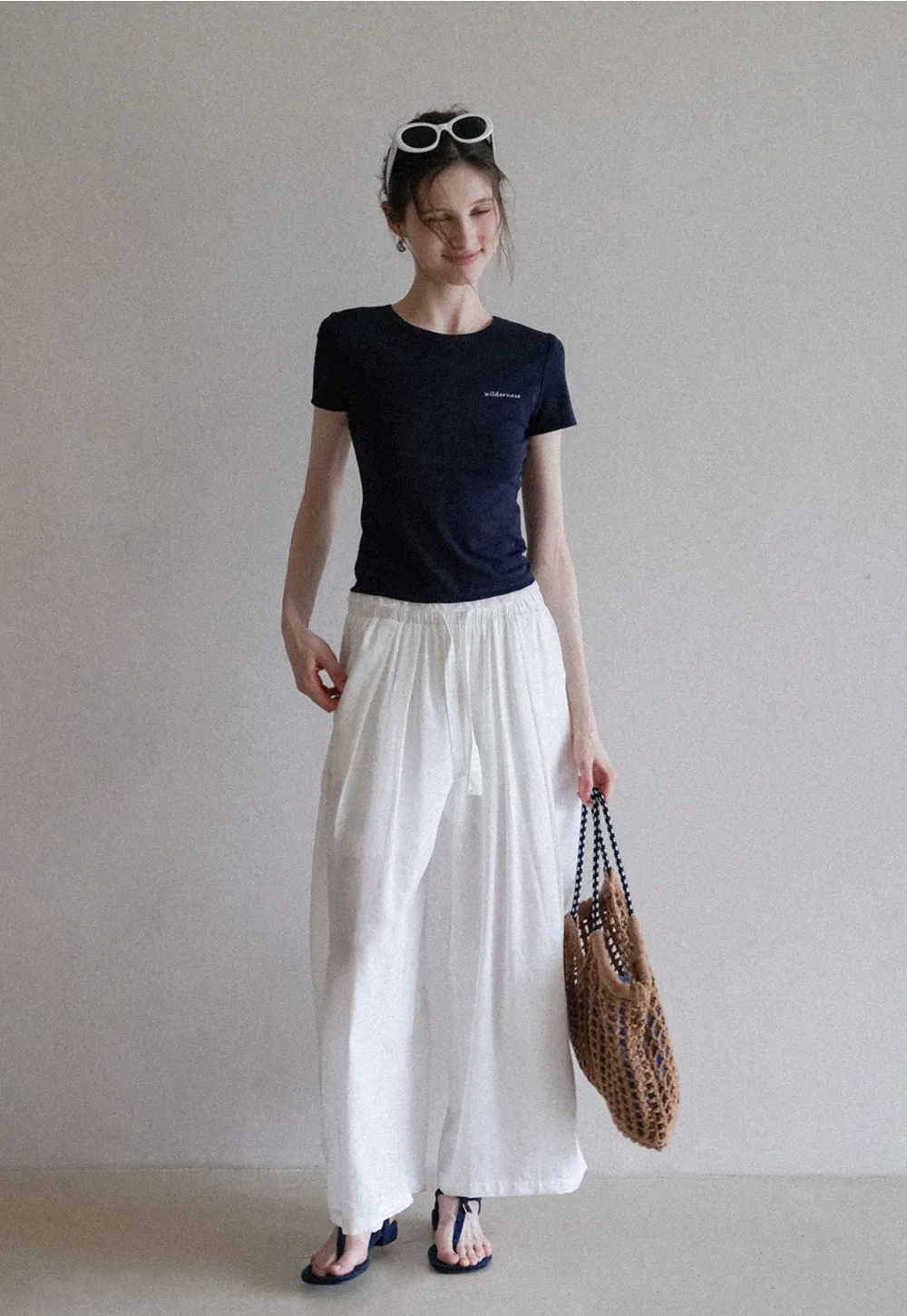 Women's Casual Loose Fit Pants with Elastic Drawstring Waist