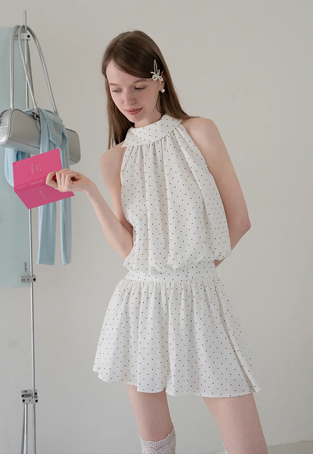 Polka Dot Halter Top and Flowy Skirt Set