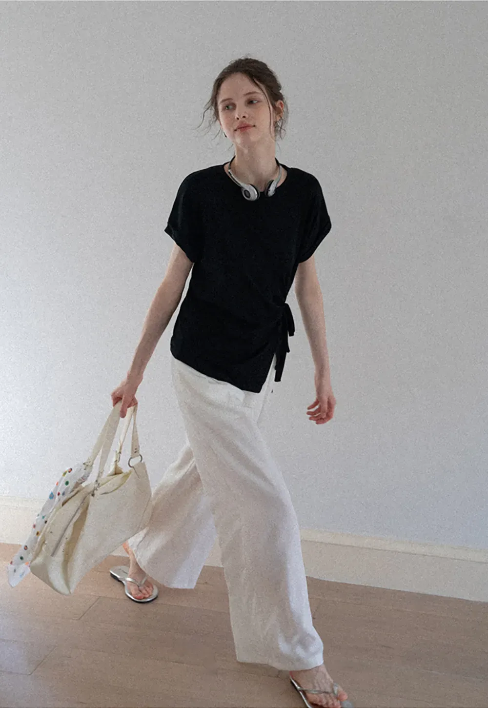 Asymmetric Side Tie Tee