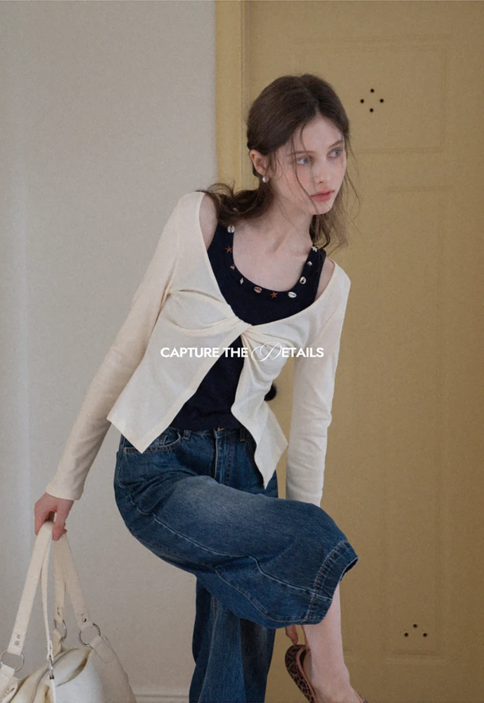 Shell‑Trim Twist Layered Top