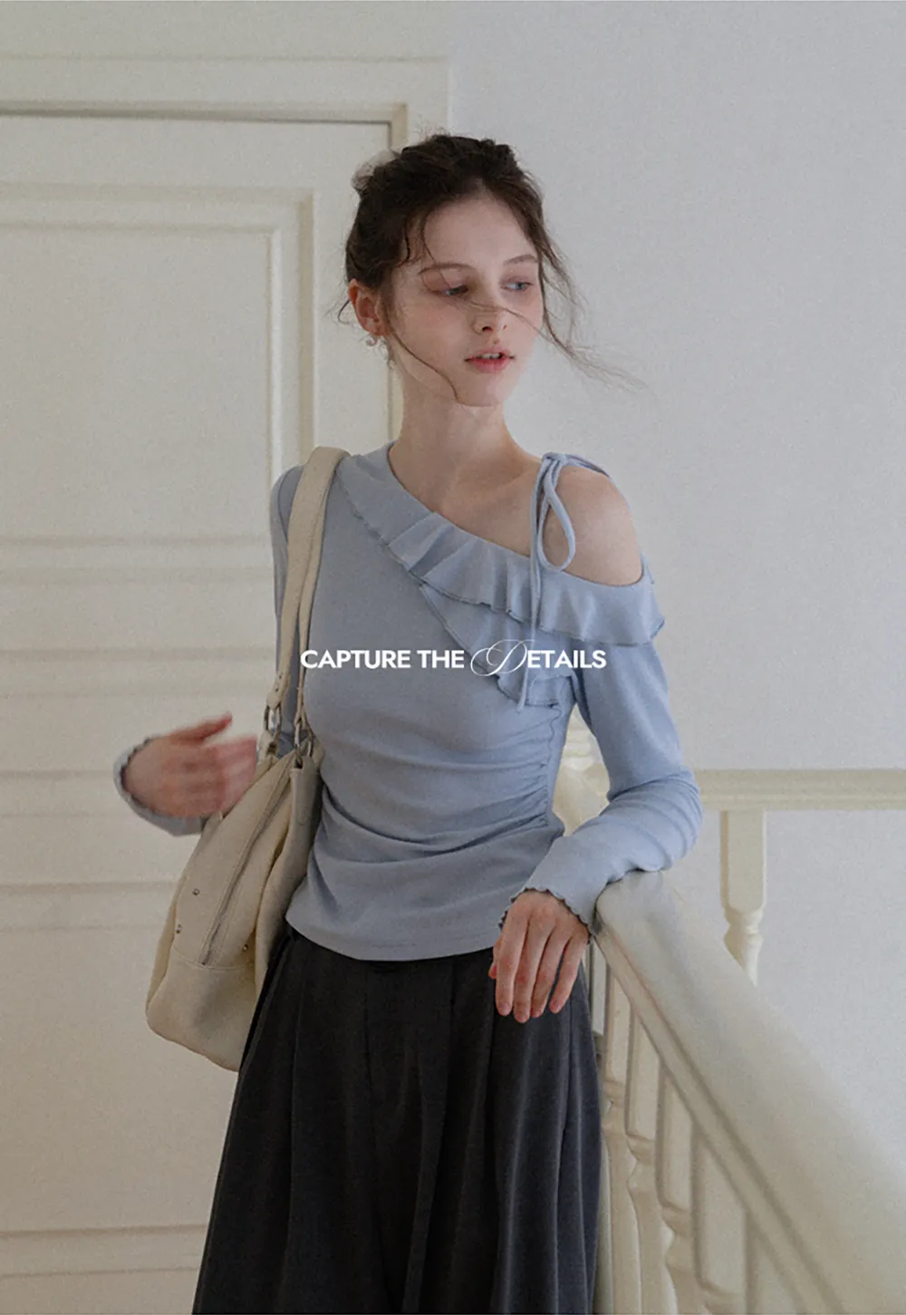 Women's Asymmetrical Ruffle One Shoulder Top with Tie – EGGKA
