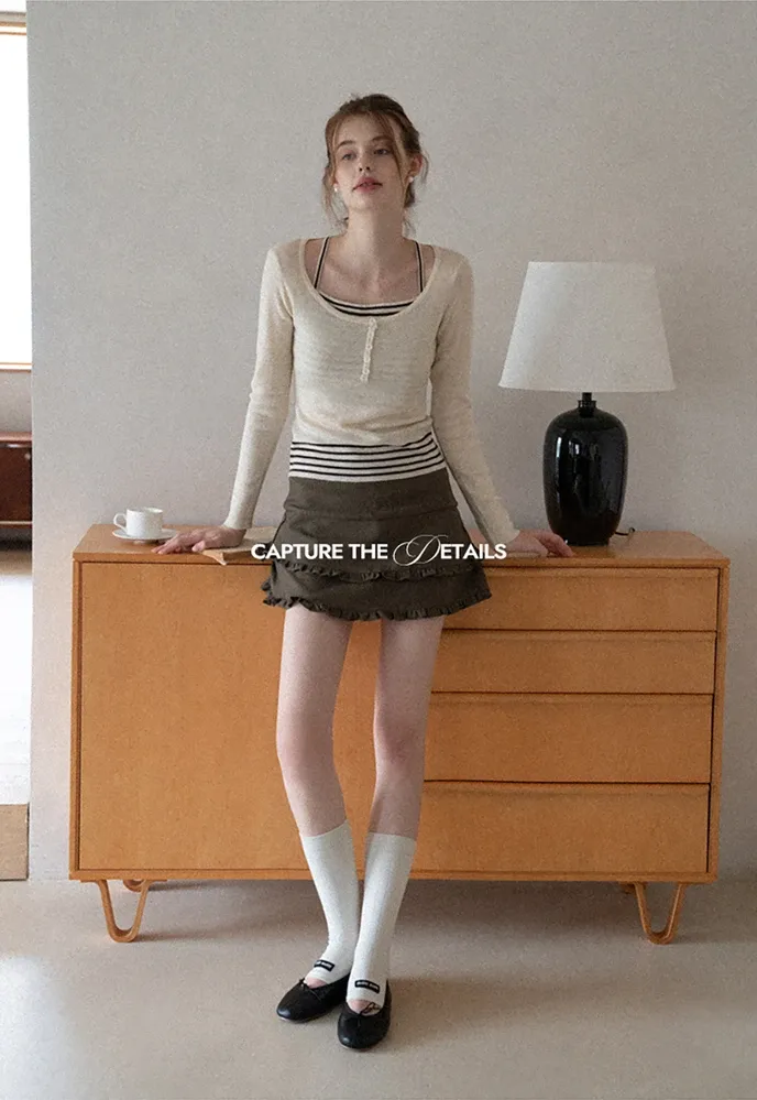 Tiered Ruffle Mini Skirt