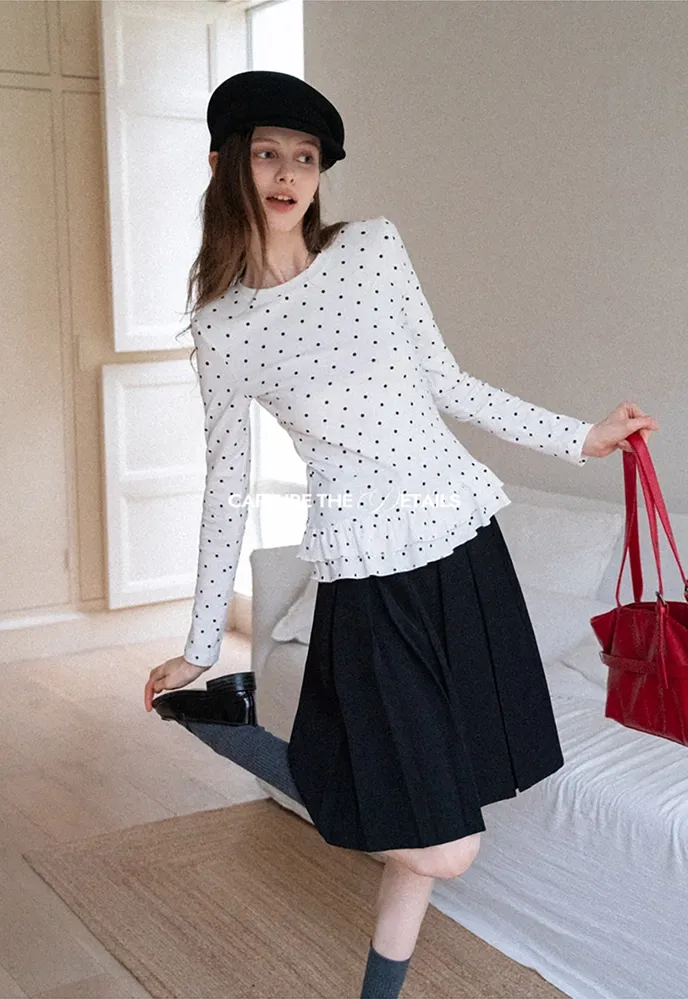 Belted Pleated Mini Skirt