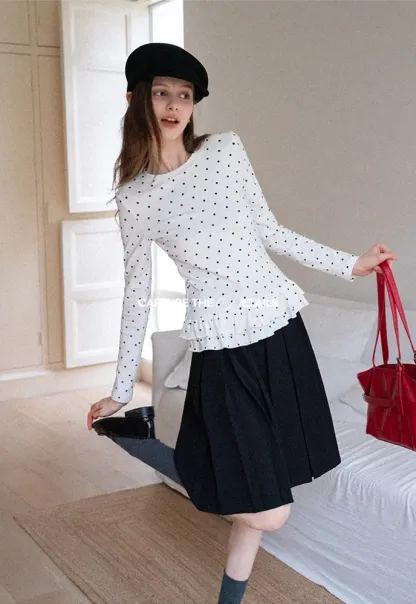 Belted Pleated Mini Skirt