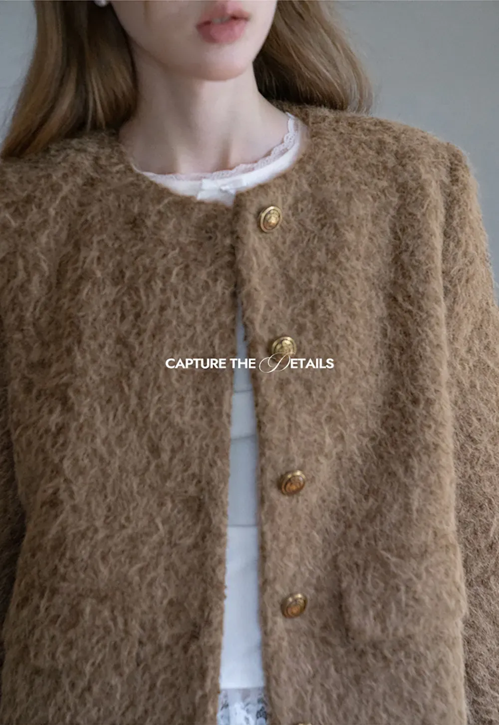 Fuzzy Button Up Jacket