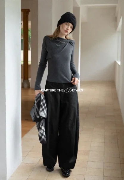 Womens High Waist Wide Leg Pants