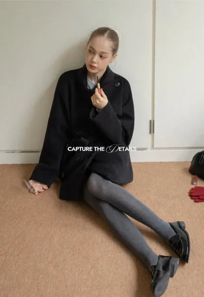 Belted Double Breasted Wool Coat