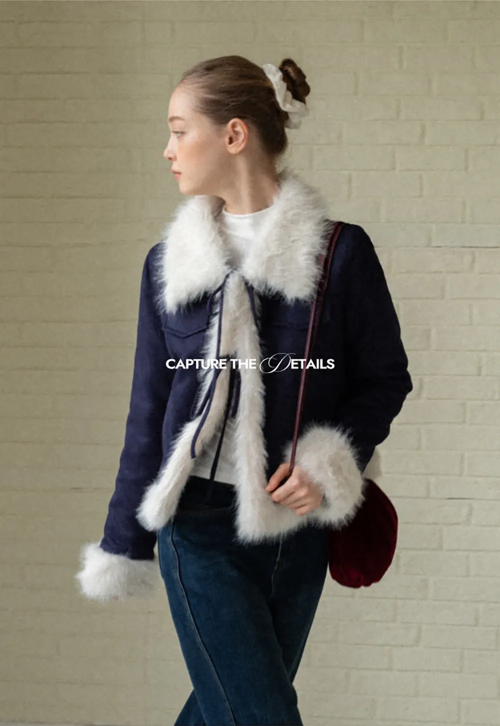 Chic Cropped Jacket with Faux Fur Collar