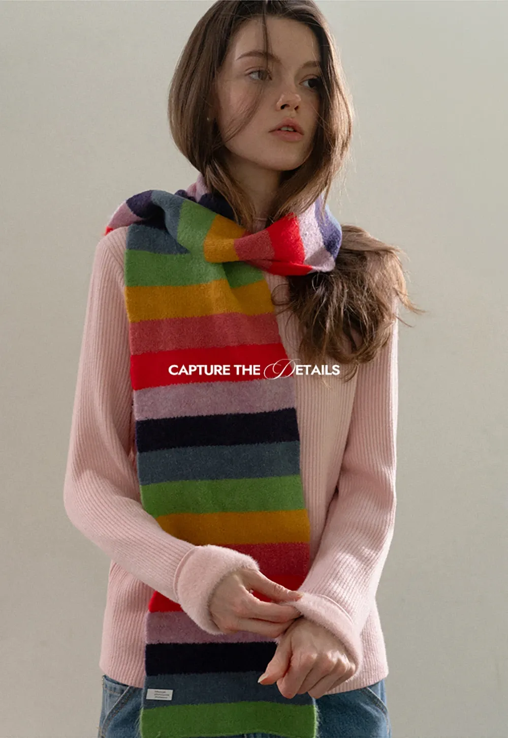 Stand-Collar Ribbed Fleece Knit Top