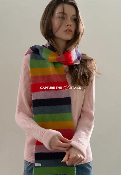 Stand-Collar Ribbed Fleece Knit Top