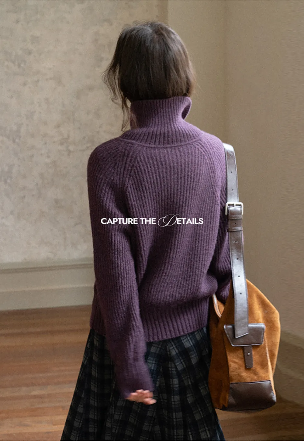 Color Button High Neck Ribbed Cardigan