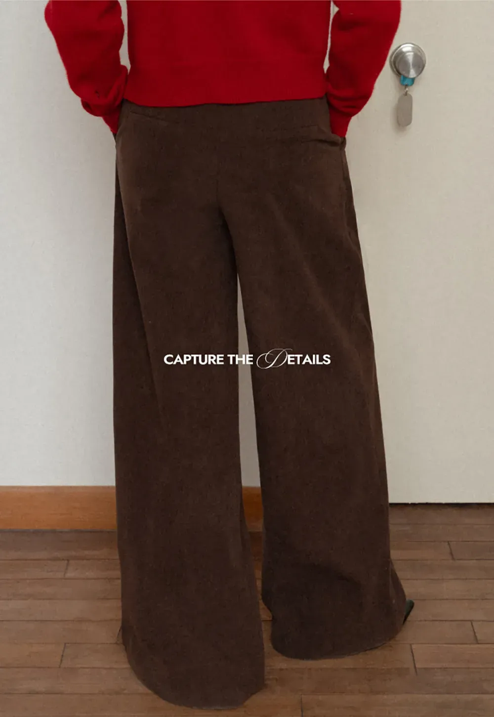Pleated Wide-Leg Corduroy Pants