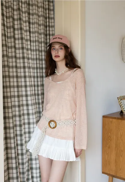 White Collared Button-Up Top