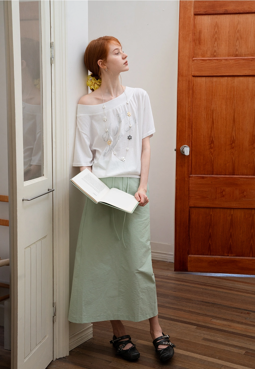 Women's Drawstring Midi Skirt
