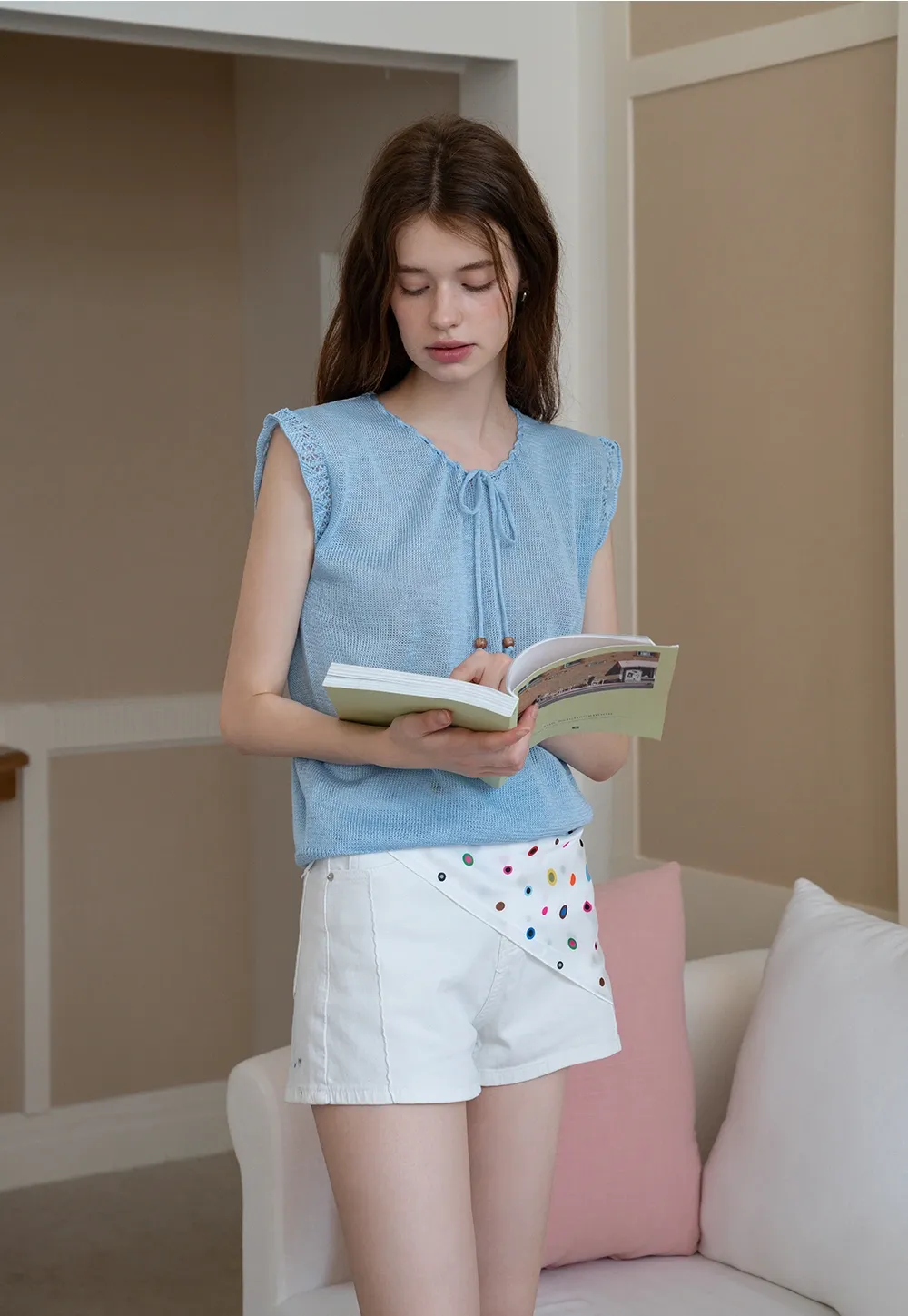 Lace Trim Sleeveless Knit Tank Top for Women