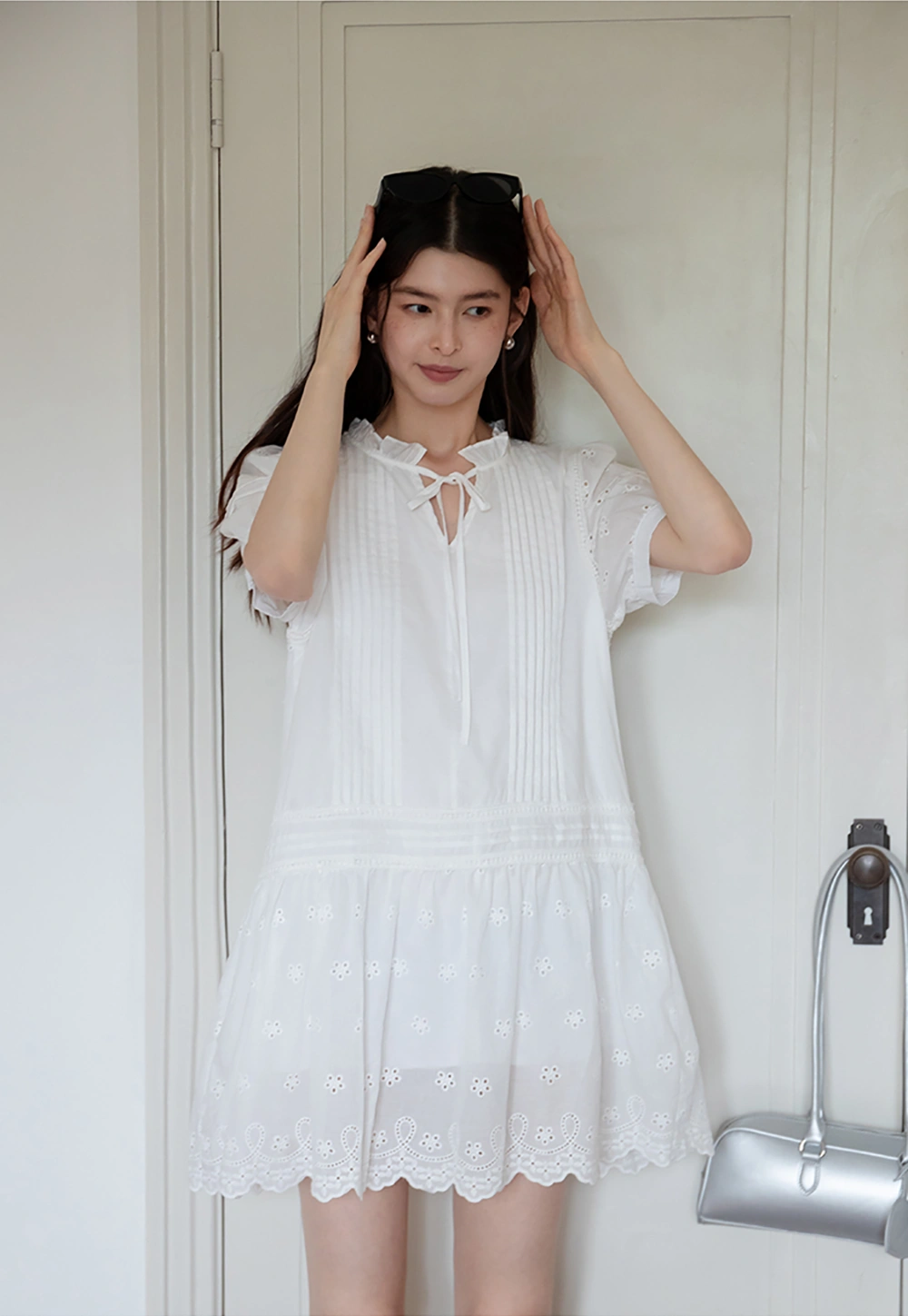 Women’s Eyelet Lace Babydoll Tunic