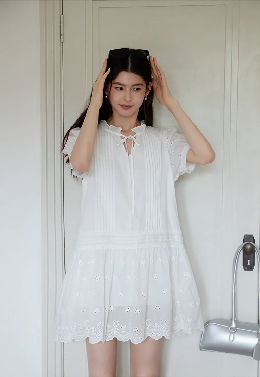 Women’s Eyelet Lace Babydoll Tunic