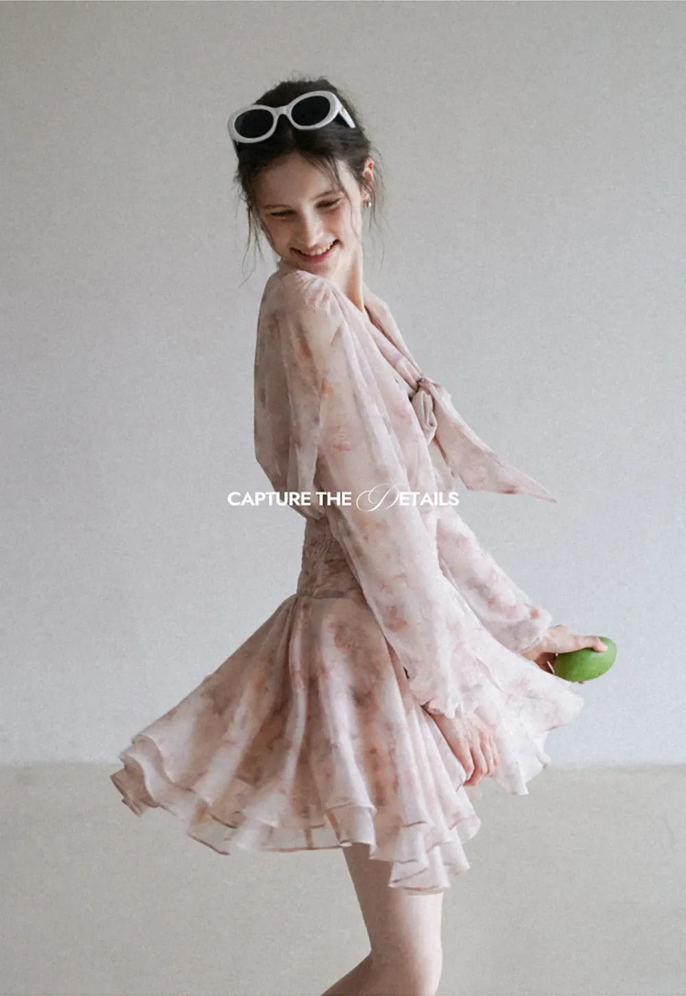 Romantic Floral Layered Dress with Belted Waist