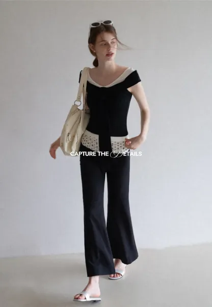 Layered Look Knit Tank with Back Tie