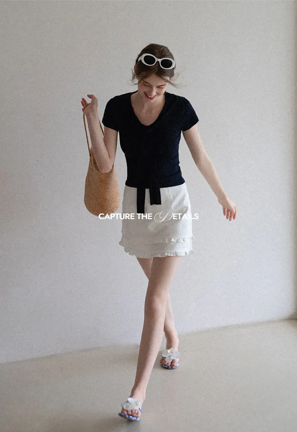 Mock Tie Cape Short Sleeve T-Shirt