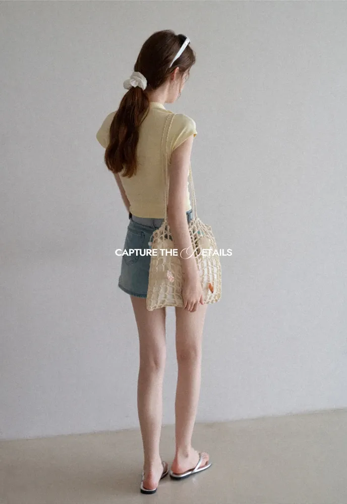 Belted High-Waist Denim Shorts